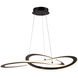 Wave LED 32 inch Black Chandelier Ceiling Light