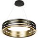 Toledo LED 25.5 inch Black and Brushed Brass Down Chandelier Ceiling Light