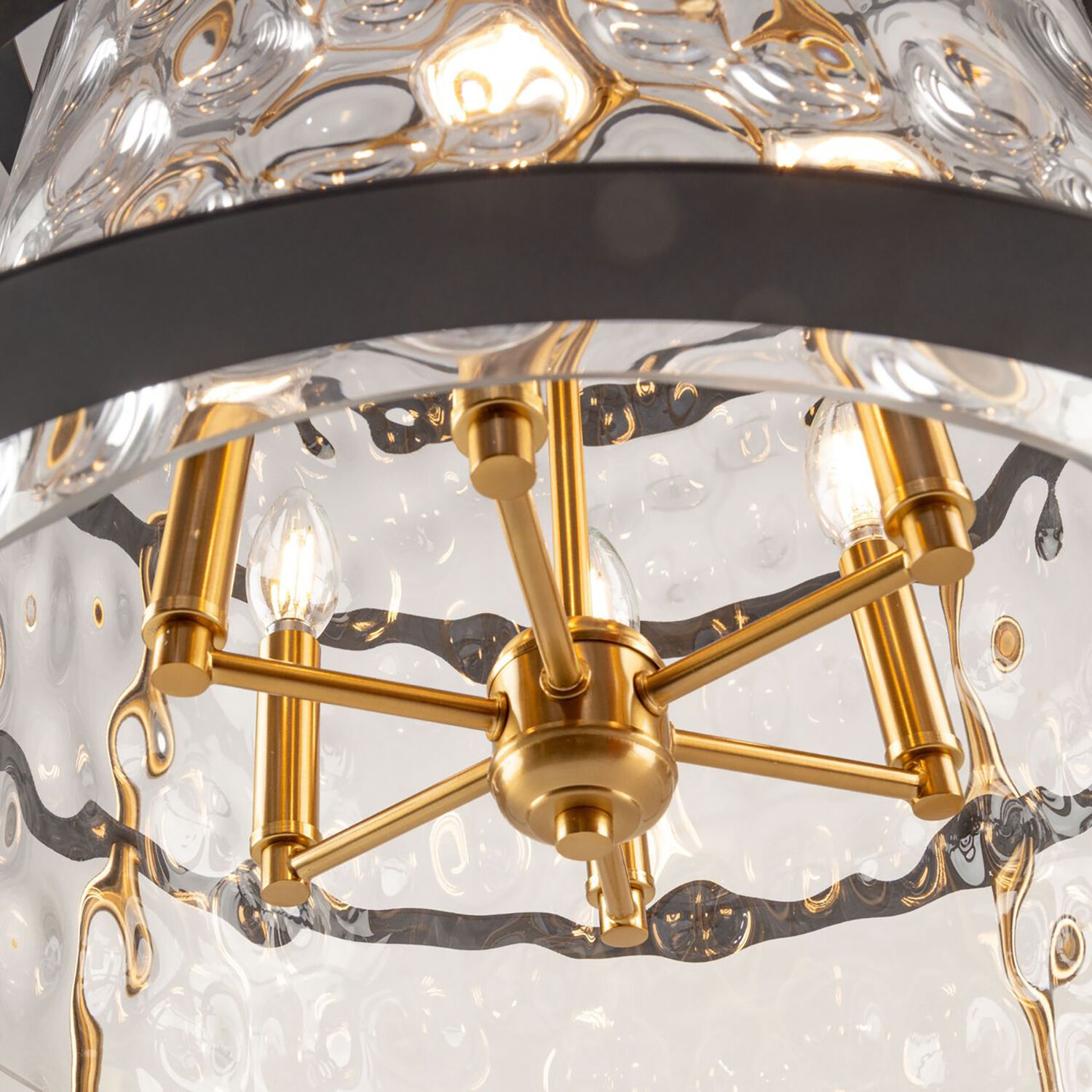 Burford LED 20.5 inch Brass and Black Chandelier Ceiling Light