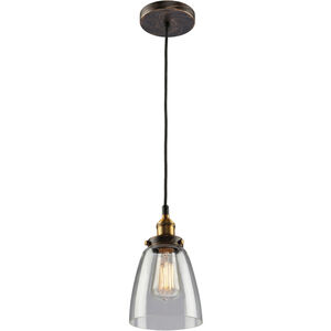 Greenwich 1 Light 5.5 inch Bronze and Copper Down Pendant Ceiling Light