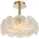 Bloom 6 Light 15.75 inch Brass Semi-Flush Mount Ceiling Light