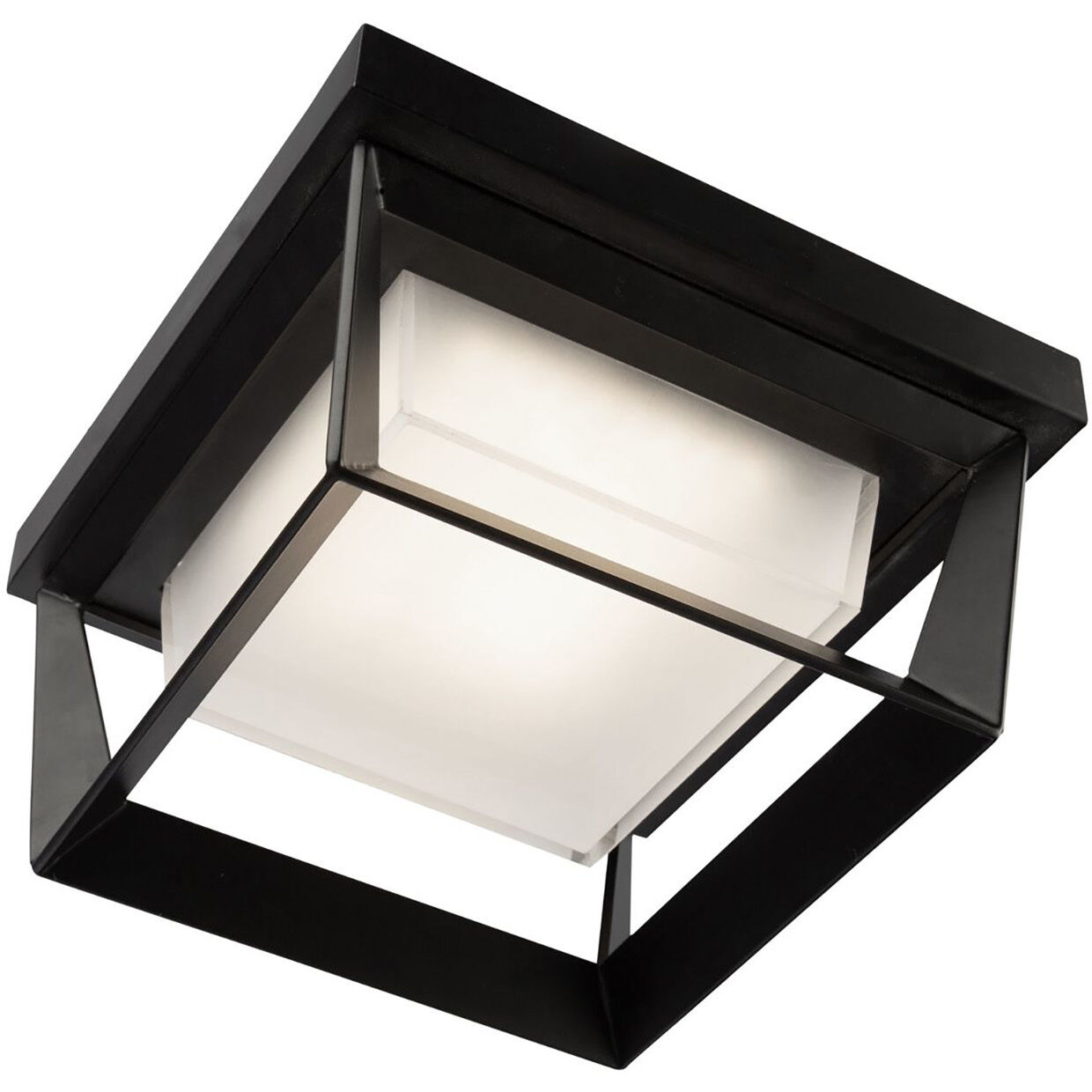 Waterbury LED 9.1 inch Black Outdoor Flush Mount, Coach Light