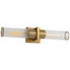 Positano LED 20.8 inch Brushed Brass Bathroom Vanity Wall Light in Clear Ribbed