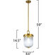 Myla 1 Light 8.6 inch Vintage Brass Pendant Ceiling Light