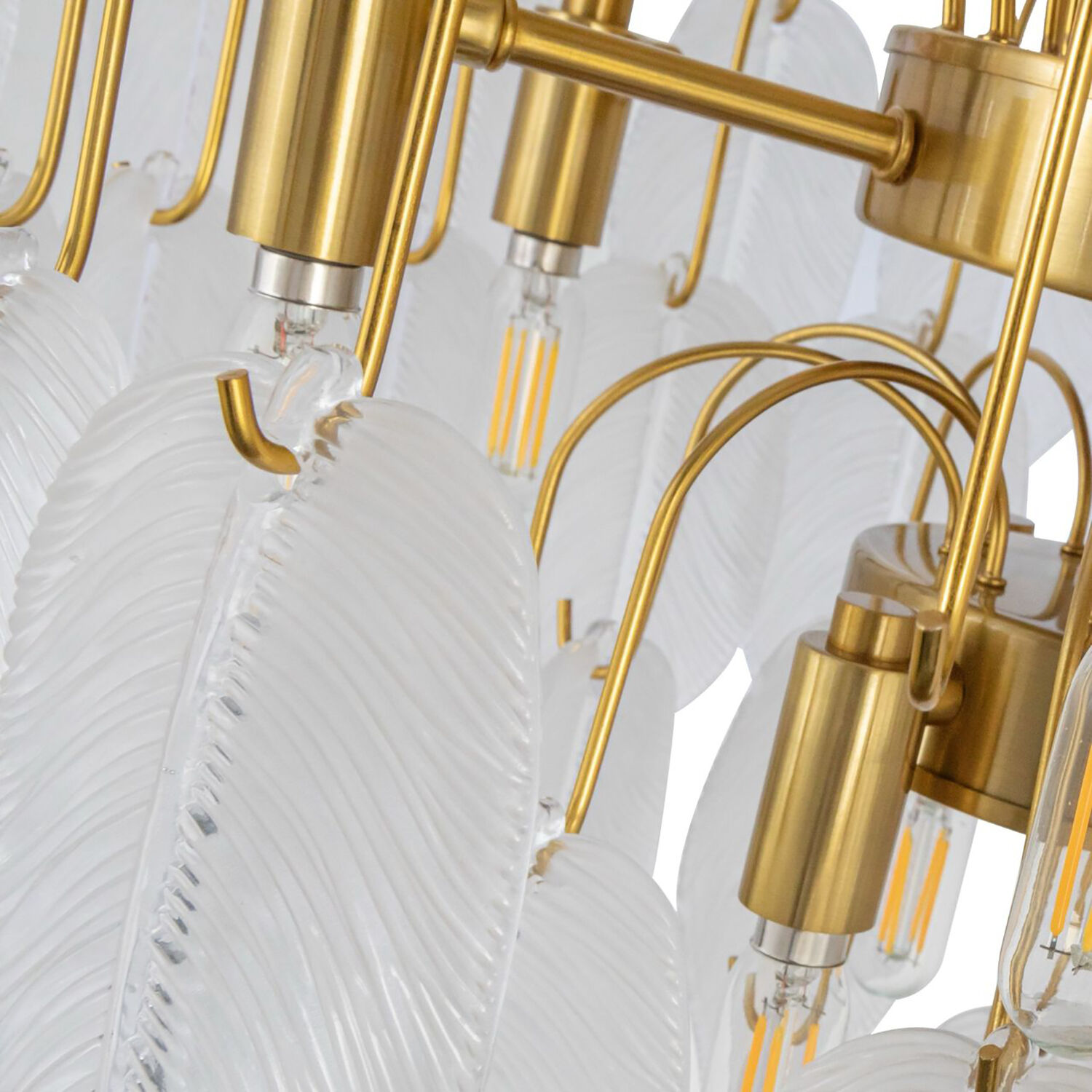 Alessia 10 Light 22.6 inch Brushed Brass and White Chandelier Ceiling Light
