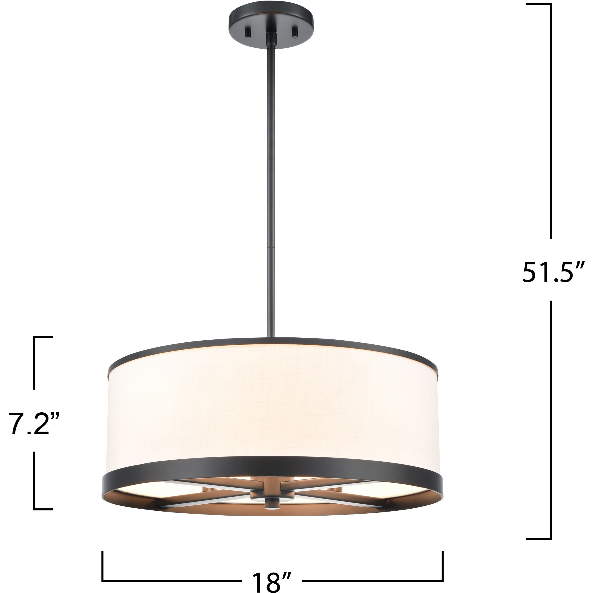 High Street 4 Light 18 inch Black Pendant Ceiling Light