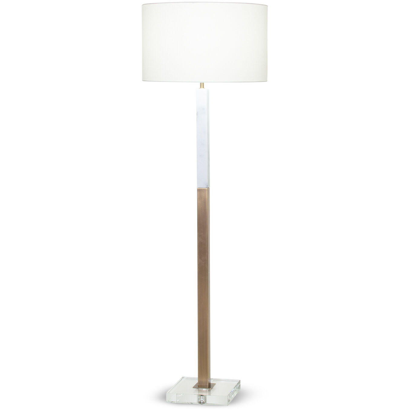 Sanders 62.75 inch 150.00 watt Antique Brass Floor Lamp Portable Light in Warm Metal