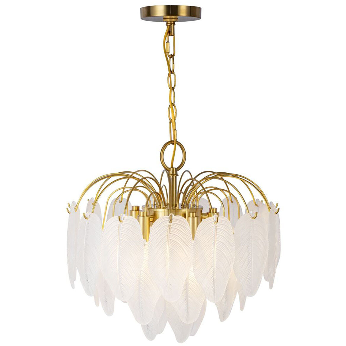 Alessia 4 Light 16.5 inch Brushed Brass and White Chandelier Ceiling Light
