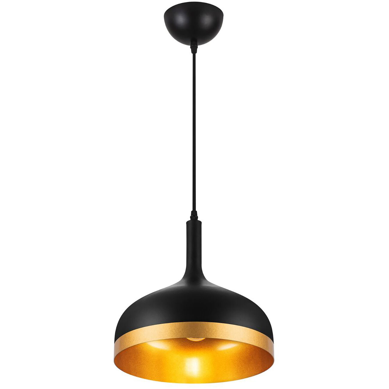 Dash LED 12 inch Black and Gold Pendant Ceiling Light