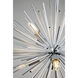 Sunburst 8 Light 19 inch Chrome Linear Chandelier Ceiling Light