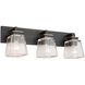 Eastwood LED 24 inch Black and Brass Bathroom Vanity Wall Light