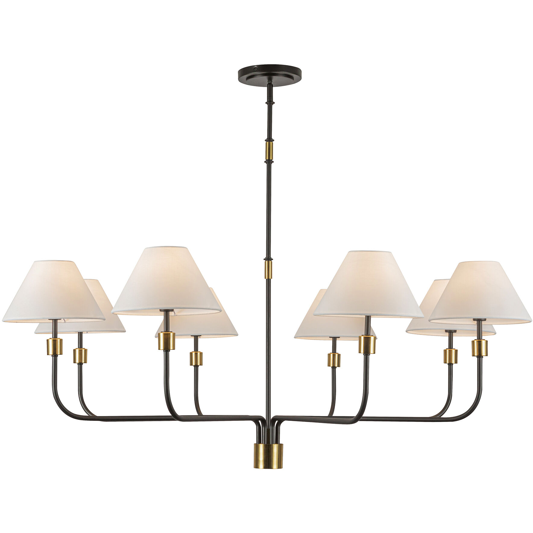 Providence 8 Light 52 inch Black and Brushed Brass Chandelier Ceiling Light