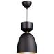 Tempo LED 9 inch Matte Black and Brass Pendant Ceiling Light