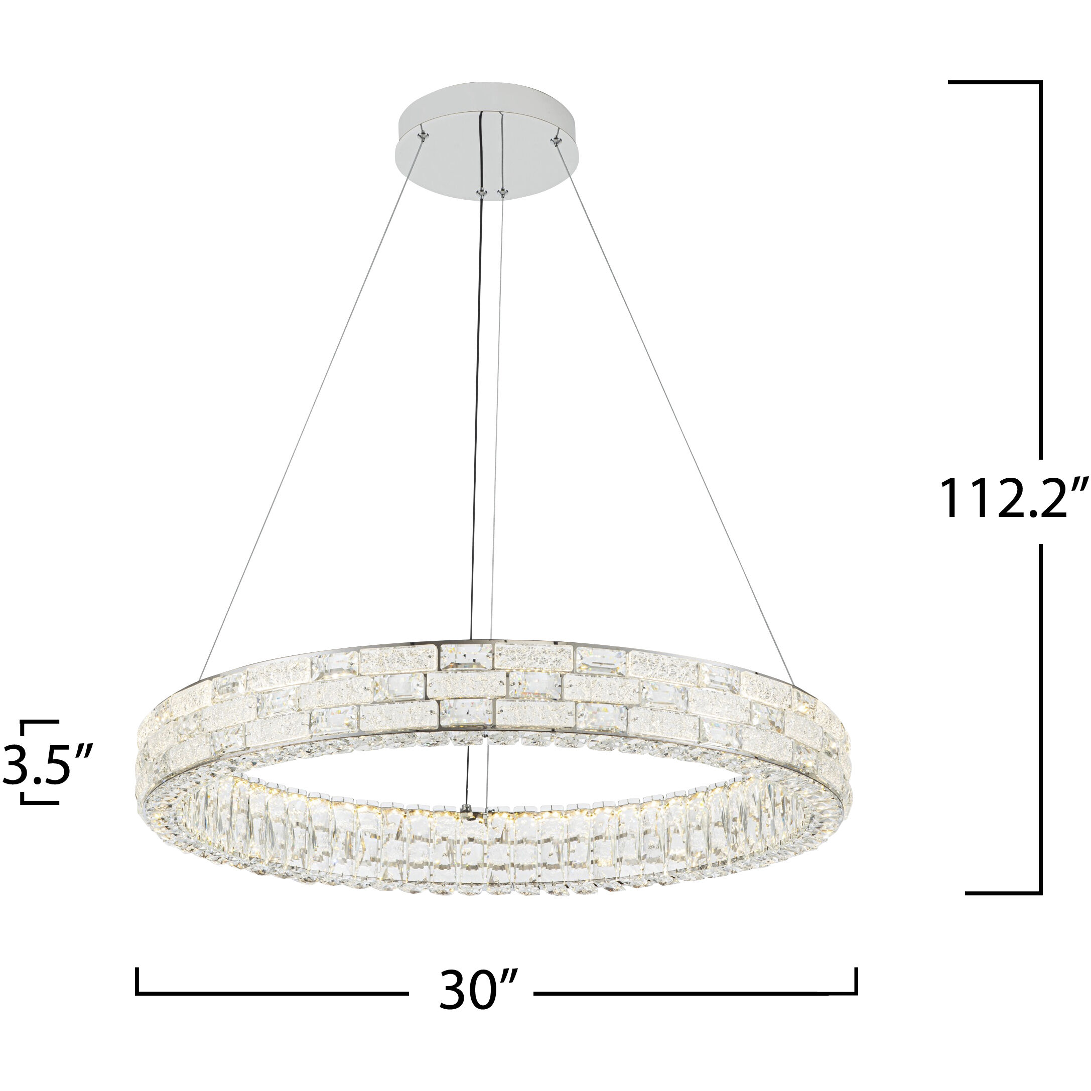 Elegance LED 29.92 inch Polished Nickel Chandelier Ceiling Light