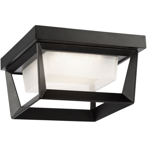 Waterbury LED 9.1 inch Black Outdoor Flush Mount, Coach Light