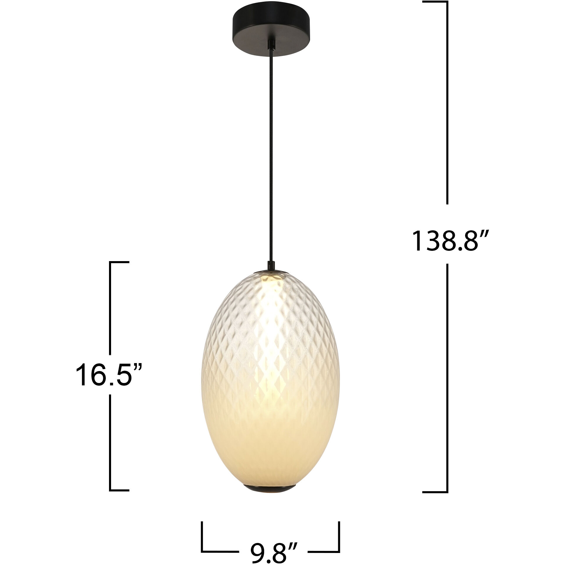 Celeste LED 9.8 inch Gunmetal Pendant Ceiling Light in White Ombre