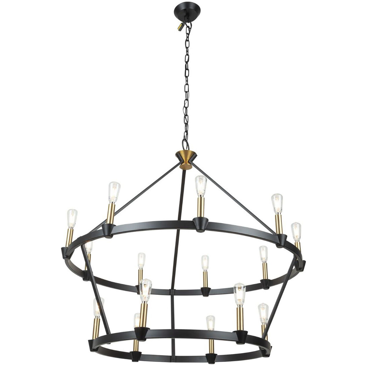 Notting Hill LED 36 inch Black and Brushed Brass Chandelier Ceiling Light