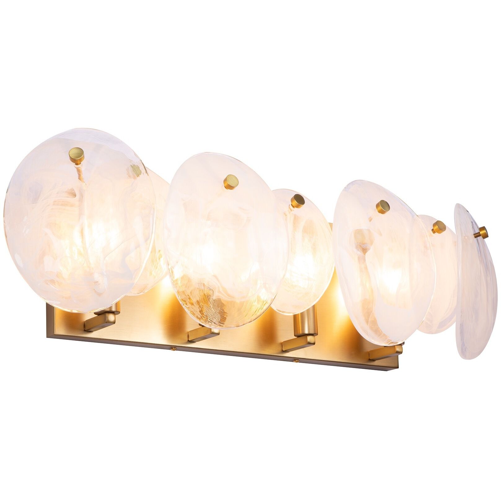 Lily 4 Light 26.26 inch Brushed Brass Bathroom Vanity Wall Light