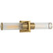 Positano LED 20.8 inch Brushed Brass Bathroom Vanity Wall Light in Clear Ribbed