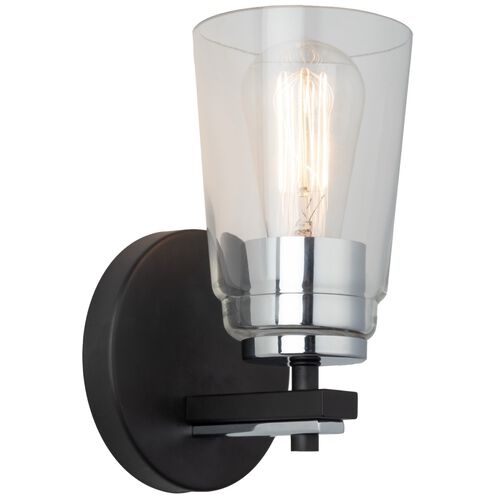 Essex LED 5.13 inch Black and Chrome Bathroom Sconce Wall Light