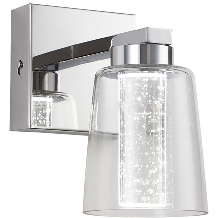 Dalton LED 4.25 inch Chrome Bathroom Sconce Wall Light