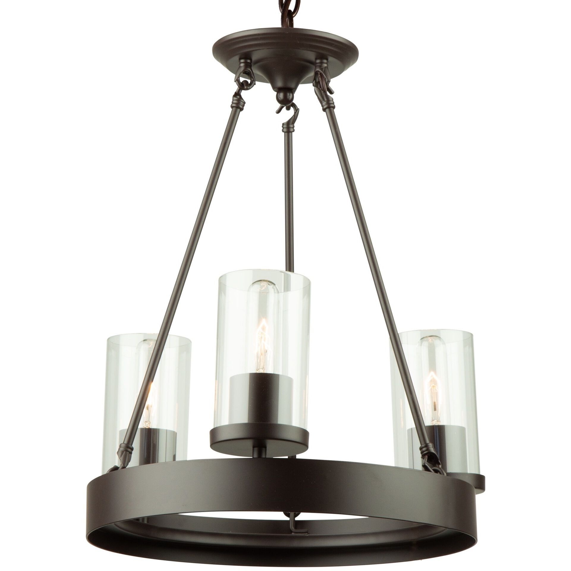Menlo Park 3 Light 17.5 inch Oil Rubbed Bronze Up Chandelier Ceiling Light