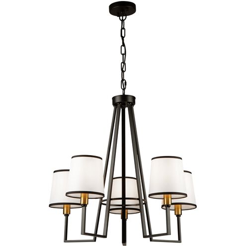 Coco 5 Light 25.6 inch Gold and Black Up Chandelier Ceiling Light