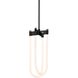 Cascata LED 8 inch Black and Brushed Brass Down Pendant Ceiling Light