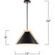 Baltic LED 15 inch Black and Brushed Brass Pendant Ceiling Light