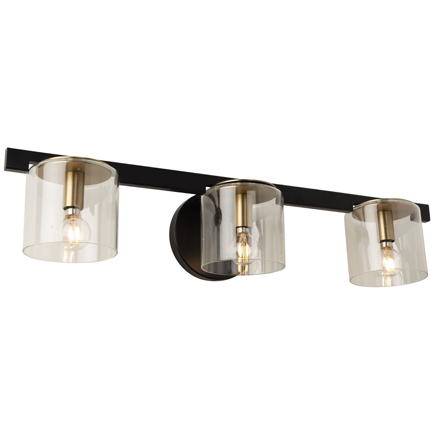 Salinas LED 24 inch Black and Brass Bathroom Vanity Wall Light