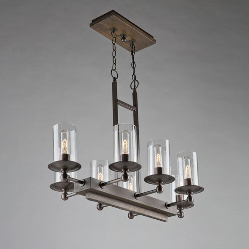 Legno Rustico 8 Light 33 inch Burnished Brass Candle Island Light Ceiling Light