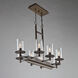 Legno Rustico 8 Light 33 inch Burnished Brass Candle Island Light Ceiling Light