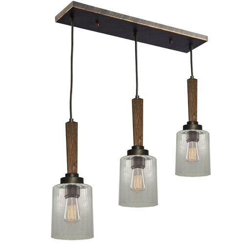 Legno Rustico 3 Light 26 inch Burnished Brass Island Light Ceiling Light