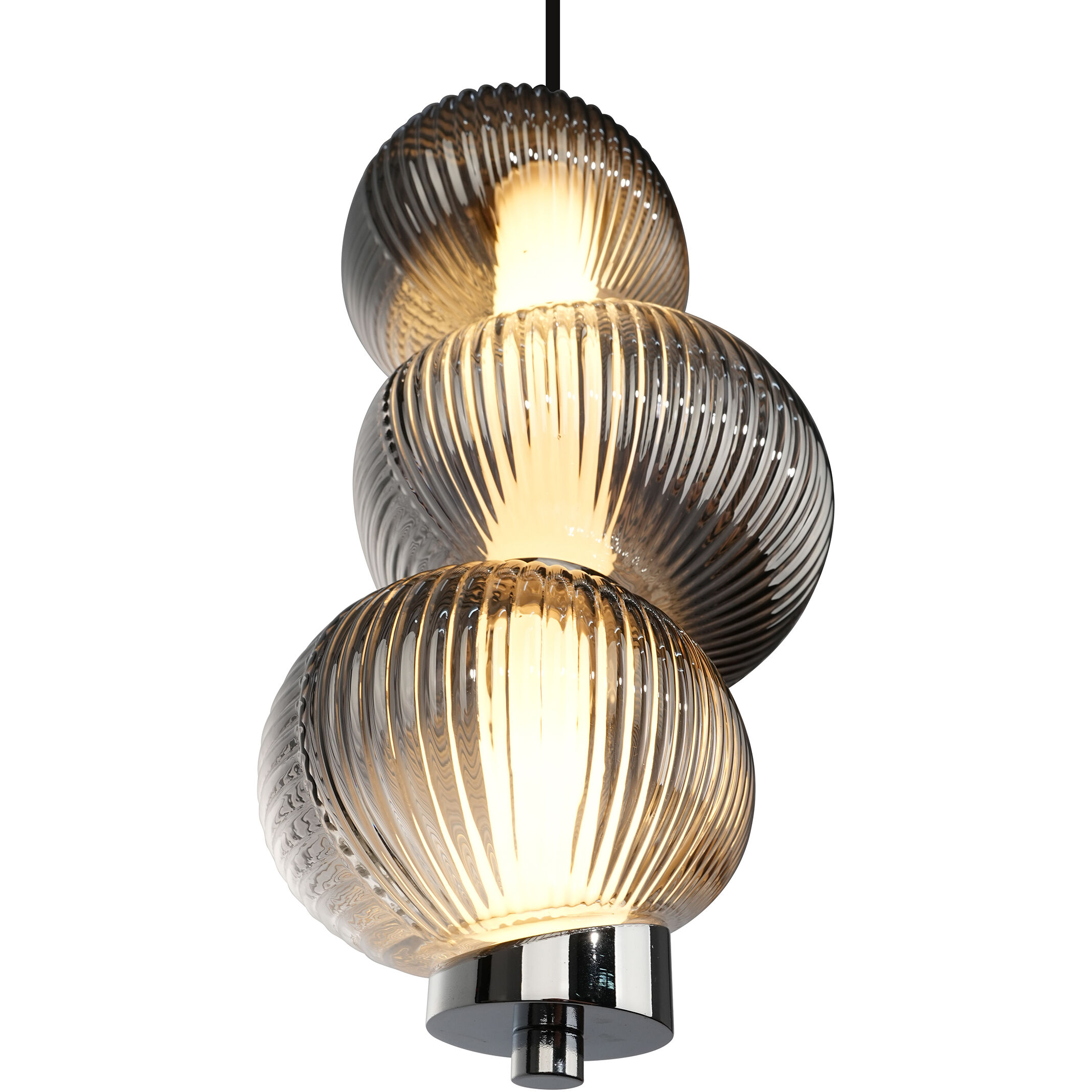 Ariel LED 6.3 inch Chrome and Black Pendant Ceiling Light