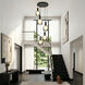Juna 6 Light 25.2 inch Black and Volcanic Black Travertine Pendant Ceiling Light