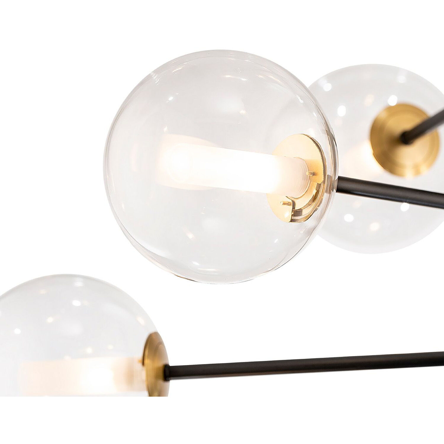 Aurelia LED 33.5 inch Black and Brushed Brass Chandelier Ceiling Light