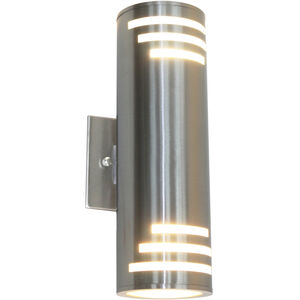 Nuevo 2 Light 13 inch Stainless Steel Outdoor Wall Light