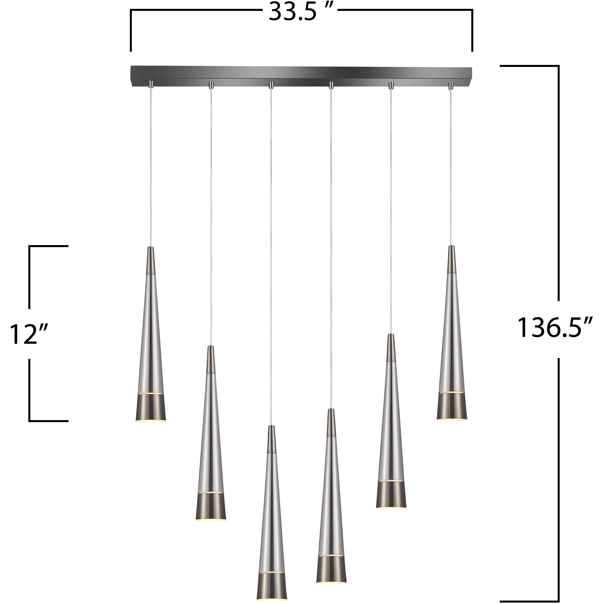 Sunnyvale LED 33.5 inch Pearl Black and Smoke Island Light Ceiling Light