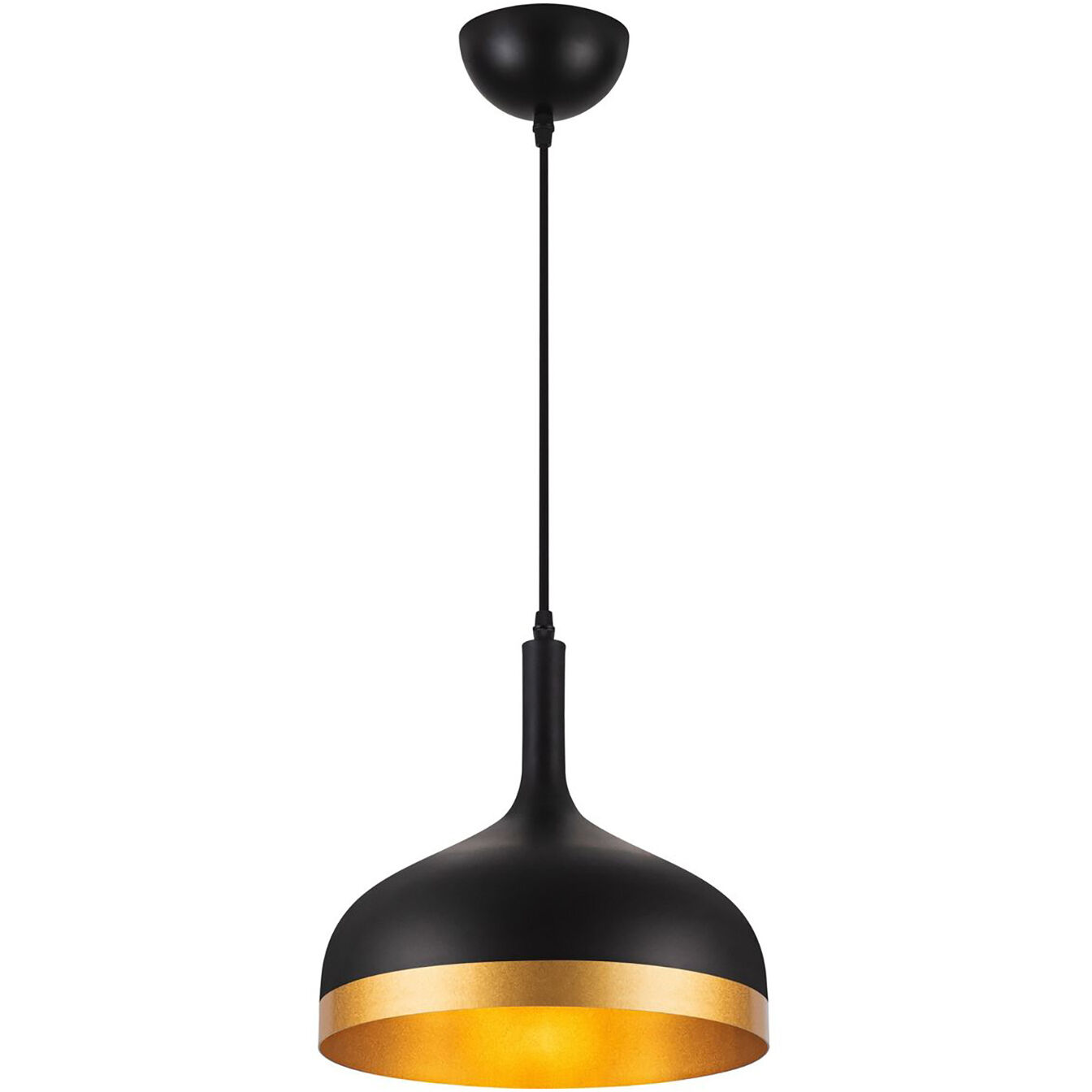 Dash LED 12 inch Black and Gold Pendant Ceiling Light