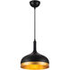 Dash LED 12 inch Black and Gold Pendant Ceiling Light