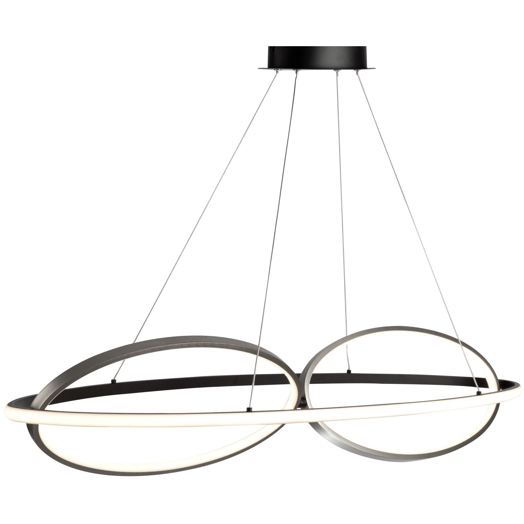 Gemini LED 16.5 inch Black and Nickel Pendant Ceiling Light