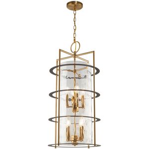 Burford 8 Light 15 inch Brass and Black Down Chandeliers Ceiling Light