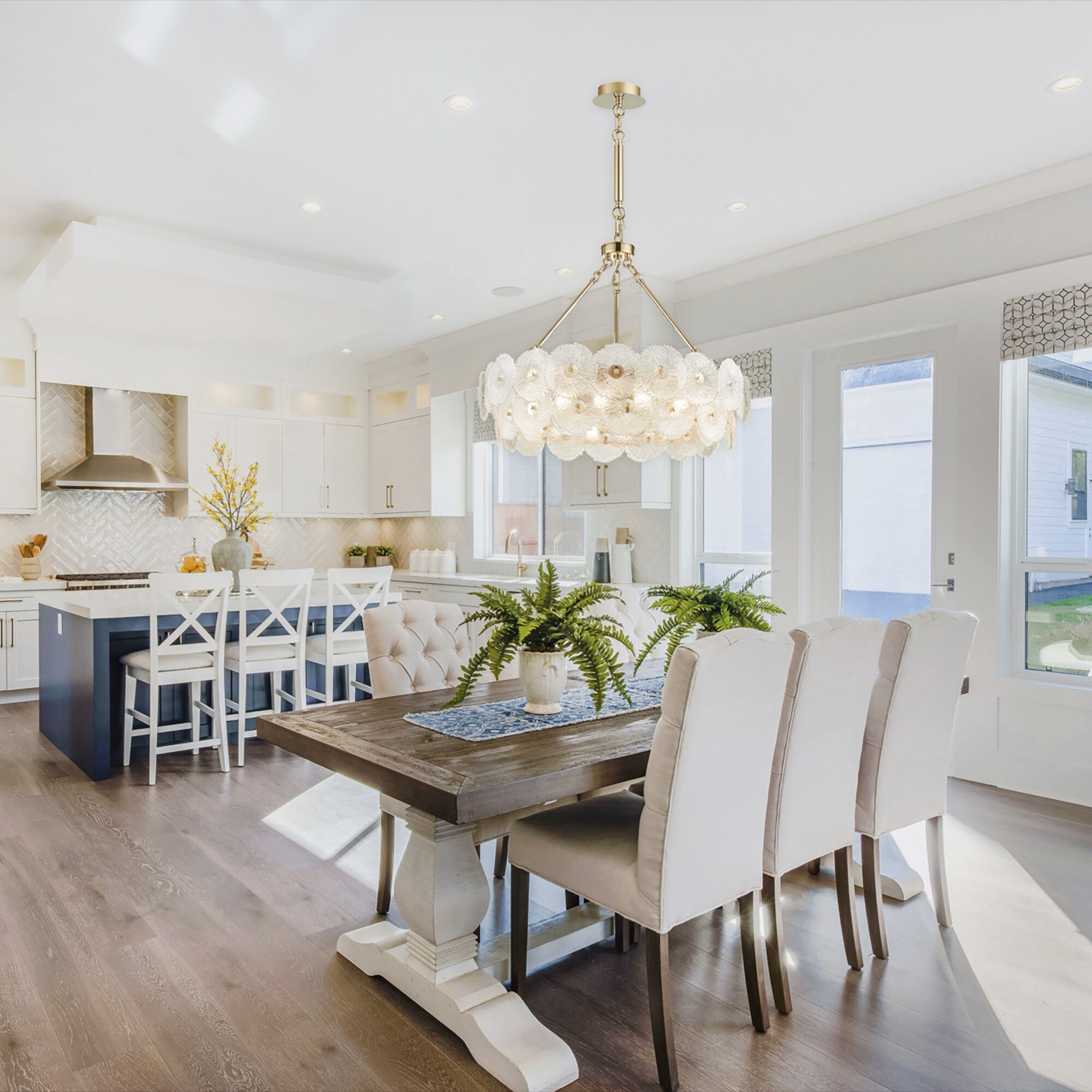 Bloom LED 31.5 inch Brass Chandelier Ceiling Light