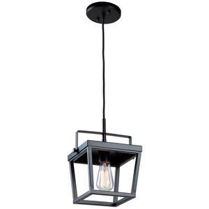 Carriage 1 Light 7.7 inch Black Down Pendant Ceiling Light