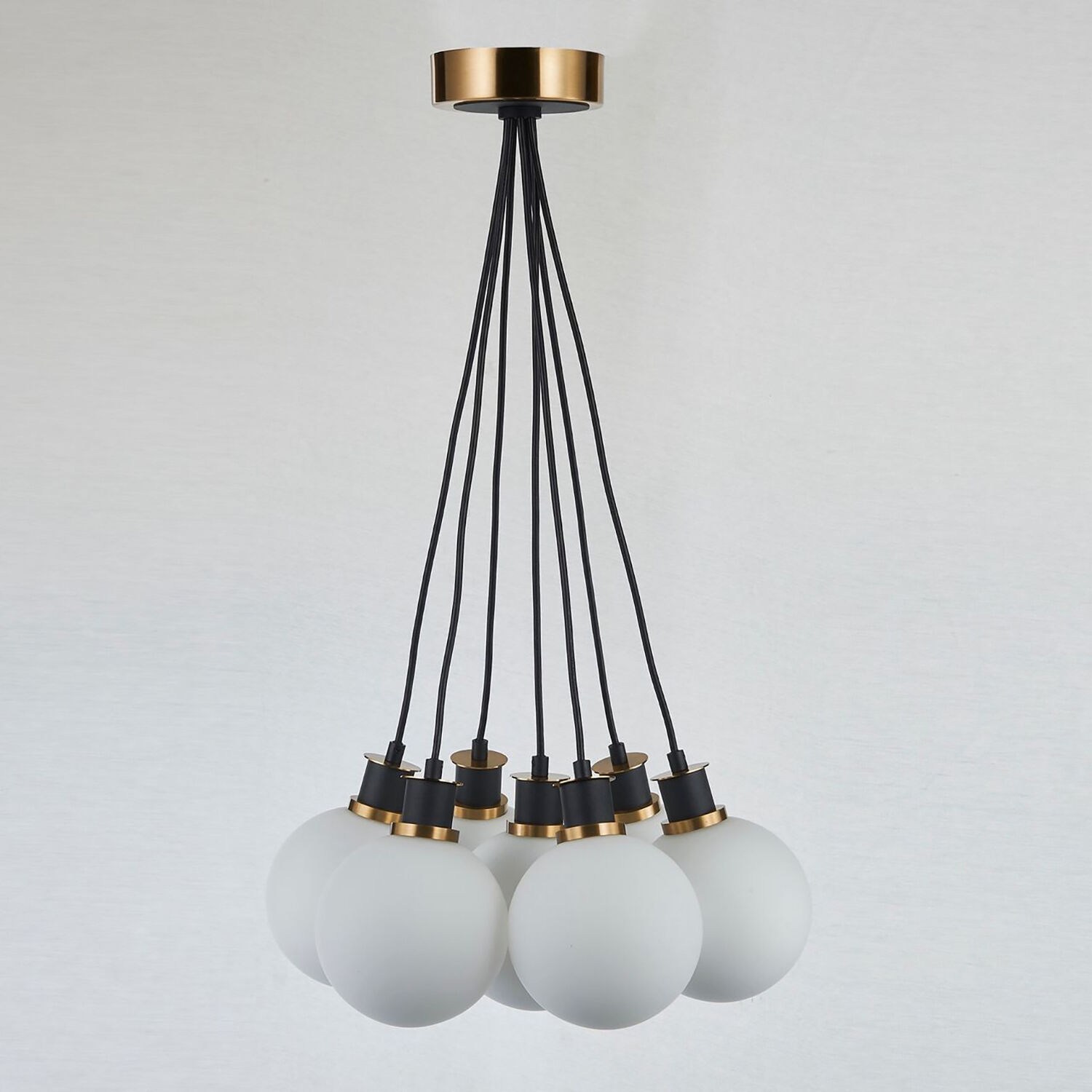 Gem LED 18 inch Black and Brushed Brass Chandelier Ceiling Light in White