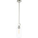 Single 1 Light 5 inch Satin Nickel Down Pendant Ceiling Light