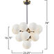 Gem LED 23.22 inch Black and Brushed Brass Chandelier Ceiling Light in White