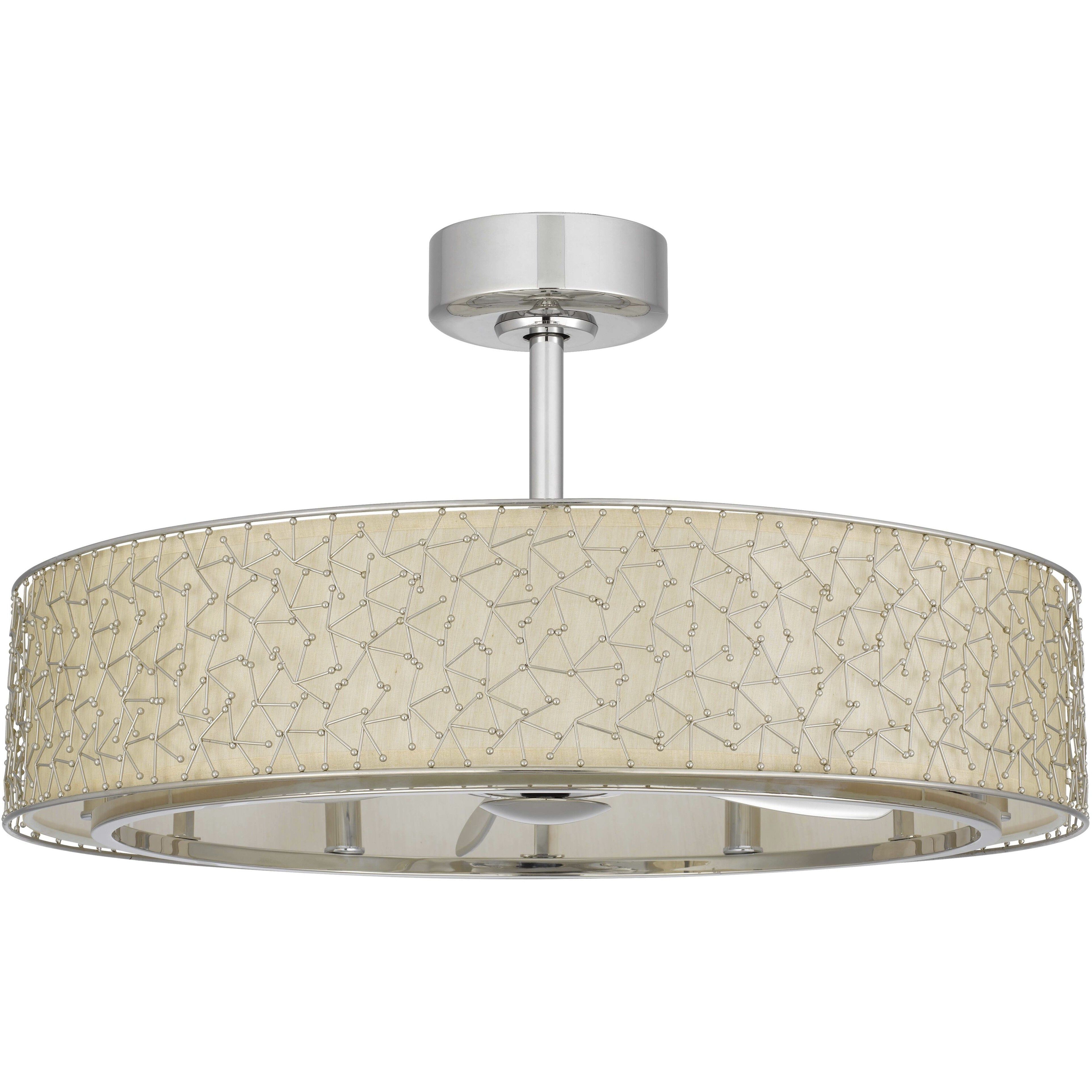 Breezymeadow 32 inch Brushed Steel Ceiling Fan Light