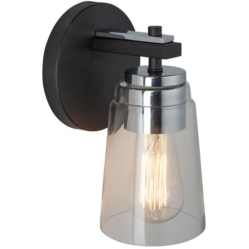 Essex LED 5.13 inch Black and Chrome Bathroom Sconce Wall Light