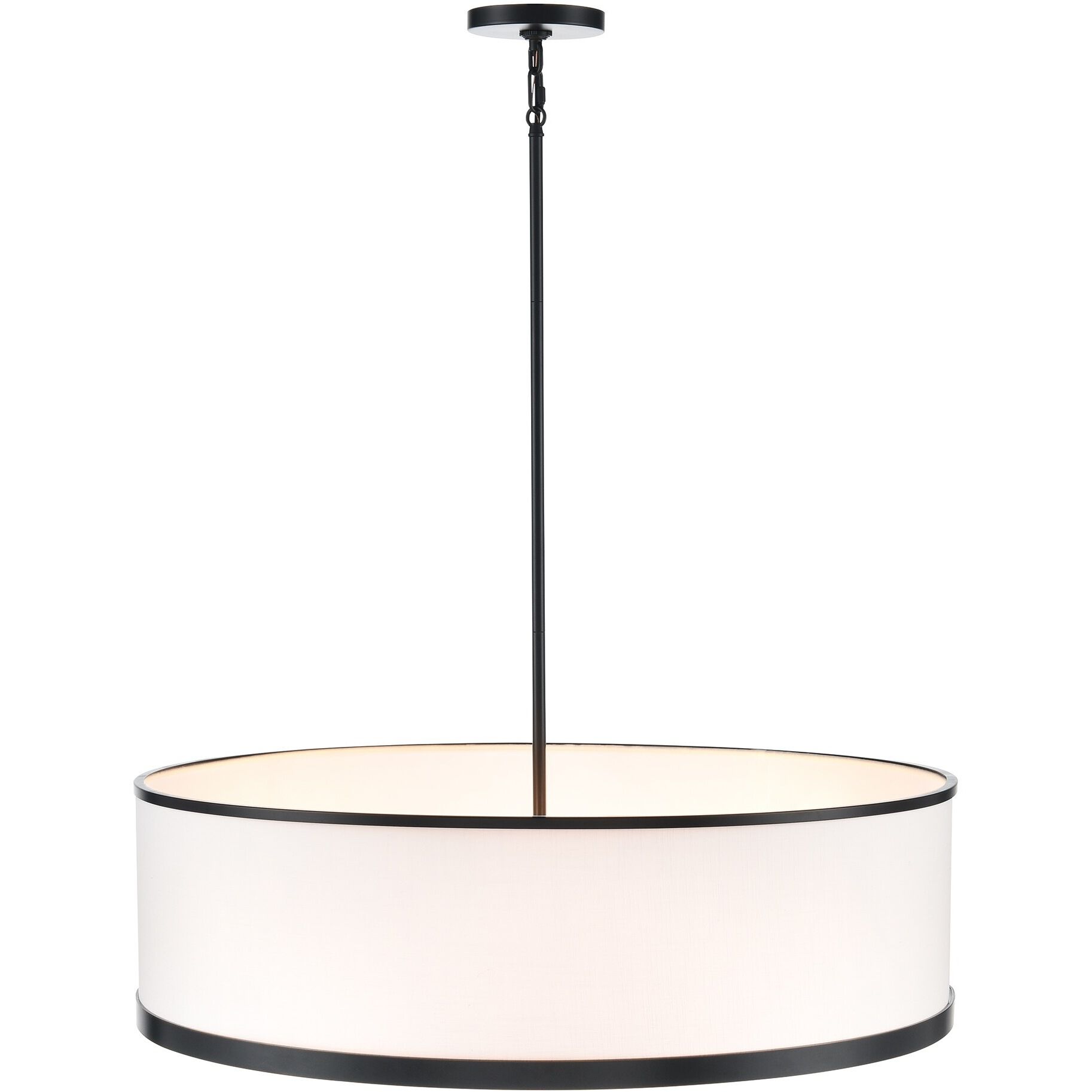 High Street 8 Light 30 inch Black Pendant Ceiling Light